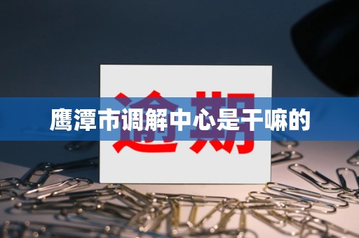 鹰潭市调解中心是干嘛的