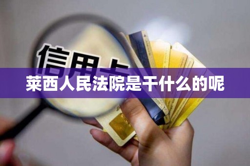 莱西人民法院是干什么的呢