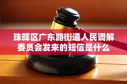 珠晖区广东路街道人民调解委员会发来的短信是什么