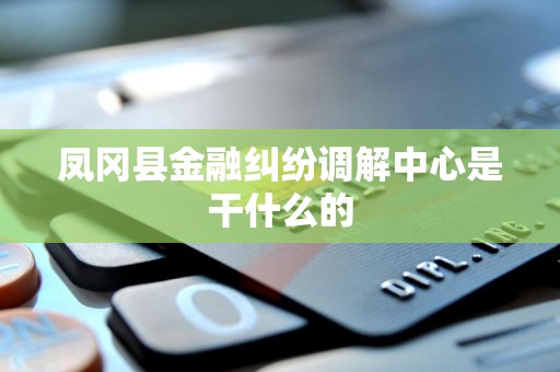 凤冈县金融纠纷调解中心是干什么的