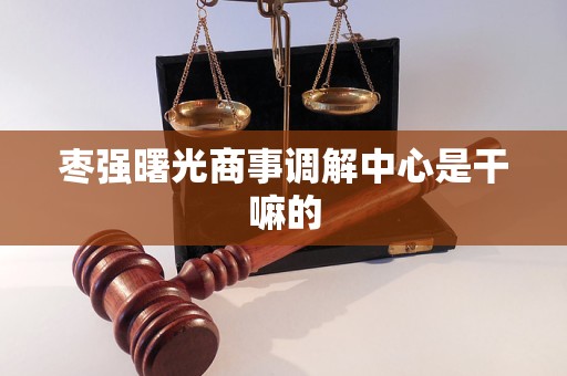 枣强曙光商事调解中心是干嘛的