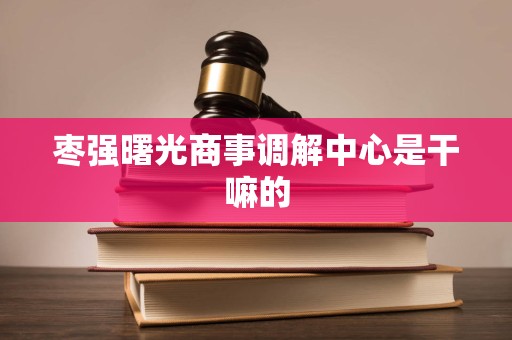 枣强曙光商事调解中心是干嘛的