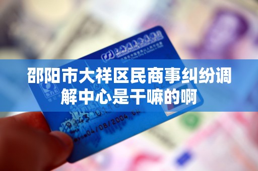 邵阳市大祥区民商事纠纷调解中心是干嘛的啊