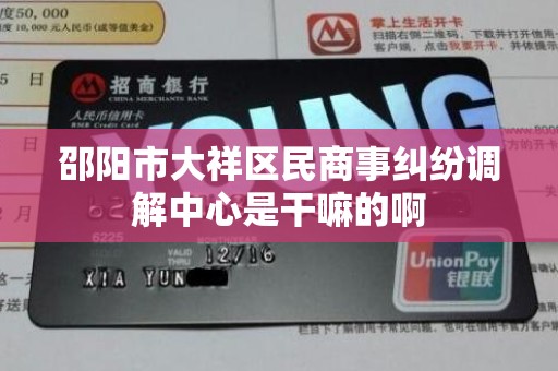 邵阳市大祥区民商事纠纷调解中心是干嘛的啊