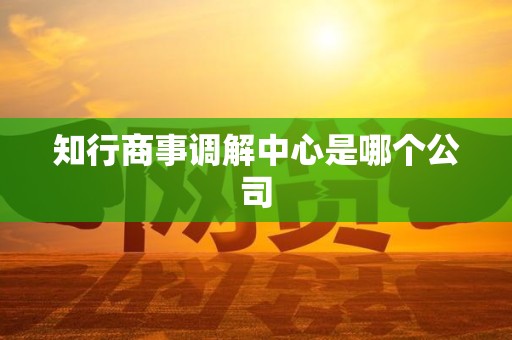 知行商事调解中心是哪个公司