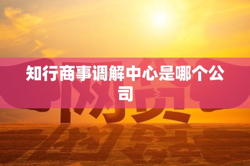 知行商事调解中心是哪个公司
