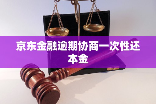 京东金融逾期协商一次性还本金