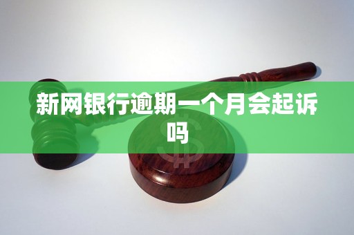 新网银行逾期一个月会起诉吗