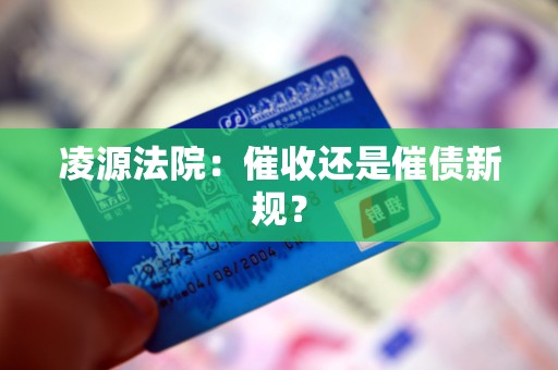 凌源法院：催收还是催债新规？