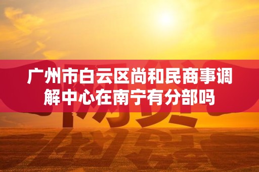 广州市白云区尚和民商事调解中心在南宁有分部吗