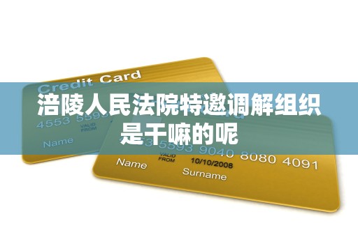 涪陵人民法院特邀调解组织是干嘛的呢