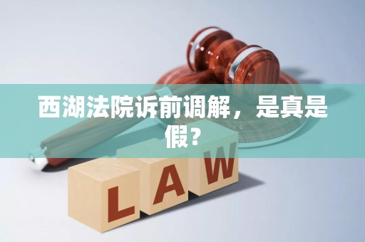 西湖法院诉前调解,是真是假?