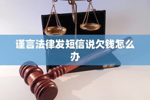 谨言法律发短信说欠钱怎么办
