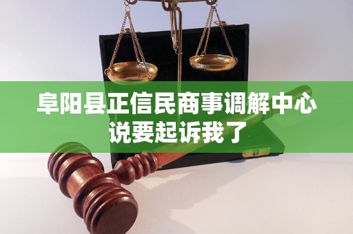 阜阳县正信民商事调解中心说要起诉我了