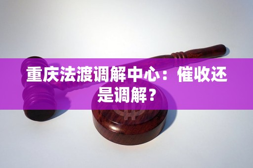 重庆法渡调解中心:催收还是调解?
