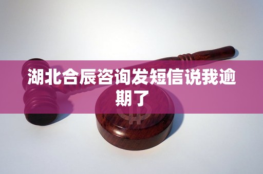 湖北合辰咨询发短信说我逾期了