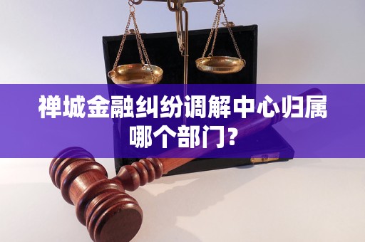禅城金融纠纷调解中心归属哪个部门?