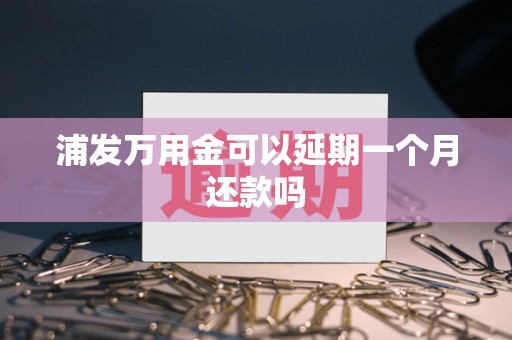 浦发万用金可以延期一个月还款吗