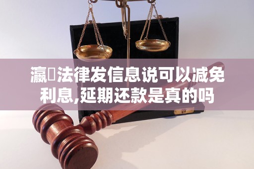 瀛濎法律发信息说可以减免利息,延期还款是真的吗