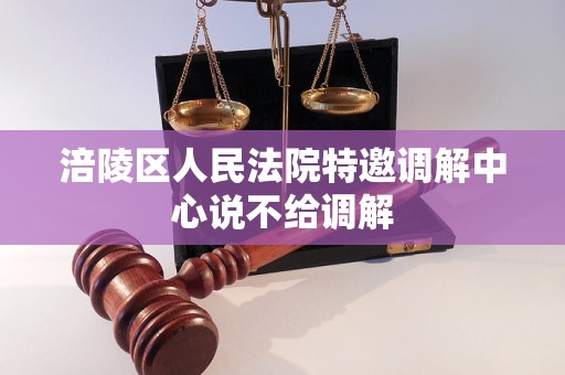涪陵区人民法院特邀调解中心说不给调解