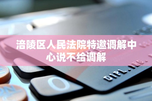 涪陵区人民法院特邀调解中心说不给调解