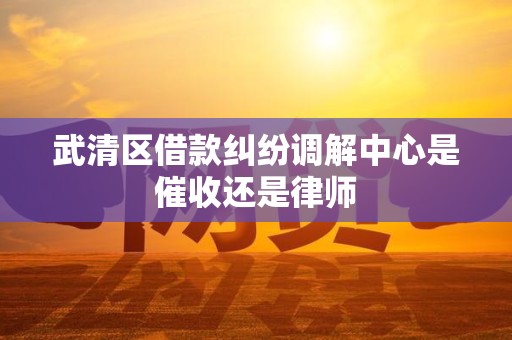 武清区借款纠纷调解中心是催收还是律师