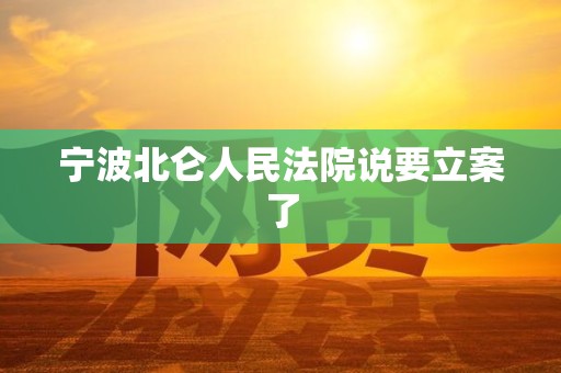 宁波北仑人民法院说要立案了