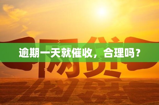 逾期一天就催收,合理吗?