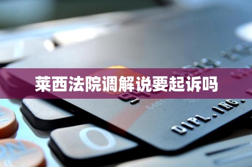 莱西法院调解说要起诉吗