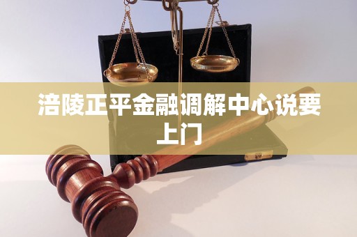 涪陵正平金融调解中心说要上门