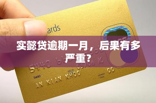实懿贷逾期一月,后果有多严重?