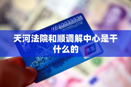 天河法院和顺调解中心是干什么的